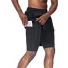 HMIYA Pantaloncini da Running da Uomo 2 in 1 Sportivi Shorts Leggeri e Traspirante Palestra Corsa Calzoncini con Zip Tasche(Nero,EU-4XL/US-3XL)