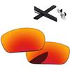 PapaViva Kit di ricambio per lenti e gomma per giacca Oakley Jawbone/Racing, Pro+ Fire Red Polarizzato, Taglia unica
