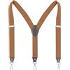 Ausukler Bretelle da uomo extra resistenti, larghe 3,5 cm, con ganci rotanti e cinghie elastiche, retro a Y per jeans, marrone, Taglia Unica