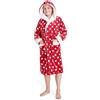CityComfort Vestaglia Bambina Ragazza a Pois(Rosso, 13-14 anni)