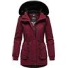 Navahoo - Giacca invernale da donna, parka in cotone, con pelliccia sintetica rimovibile, Olessaa, taglie XS-3XL, bordeaux, XS