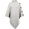 TBSCWYF Poncho Donna Invernale Mantella Donna Poncio Invernali Caldo Elegante con Frange a Collo Alto con Maniche Bottoni Poncho da Donna con Apertura sul Davanti Scialle a Mantella con Frange