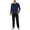 Marvmys Pigiama Uomo Cotone Manica Lunga con Tasche 2 Pezzi