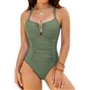 Wantonfy Costume da Bagno Intero Donna Controllo Addome Tummy Control Swimwear Eleganti Piscina Beachwear n Scollo a V Donna
