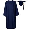 GraduatePro Toga Laurea con Cappello con Ciondolo 2026 Donna Uomo Costume università Scuola Superiore Dottorato Master Marina Militare 48=S