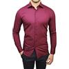 Evoga Camicia Uomo Sartoriale Casual Elegante Cerimonia in Cotone (XL, Bordeaux)