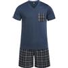Winovia Pigiama Corto da Uomo, 100% Cotone, a Maniche Corte, con Pantaloni a Quadri