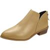 BOTCAM Stivaletti da donna neri con chiusura lampo - Stivali corti in camoscio stivali a punta retrò stivali western con tacco leggero alla caviglia stivali invernali scarpe da lavoro, gold, 40