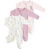 JiAmy Baby Neonato Pagliaccetto in Cotone Confezione da 3, Bambino Pigiama Ragazze Ragazzi Tutine, Neonato in Cotone Pagliaccetto Tutina a 2 Vie Cerniera a Piedini Pigiami Interi Rosa 9-12 Mesi