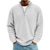 Generic DENGJIAMY Felpe da uomo in maglia classiche per attività all'aperto magliette taglie forti top autunnali alla moda camicie con colletto alla moda a maniche lunghe pullover con cerniera 1/4 per uomo