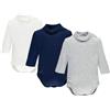 Ellepi Tris Body Lupetto Neonato e Bambino - Caldo Cotone (Bianco Blu Grigio, 3 mesi)