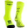 FLOKY RUN UP MEDIUM calze biomeccaniche per running e trekking. Calza a compressione. Protezione tendine d'Achille e muscoli gamba, supporto plantare. Massima riduzione vibrazioni. (Giallo Fluo, M-L)