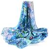 Prettystern foulard donna Colorata pura raso seta 90 cm quadrato Scialli Sciarpa Regalo Natale Mamma Claude Monet blu le ninfee P773