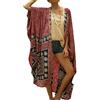 L-Peach Donna Boho Kimono Maniche Lunghe Camicia da Notte Oversize Loungewear Abiti da Spiaggia Copricostumi Abito Sarong Pareo