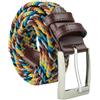 Laura Biagiotti Biagiotti Cintura Elastica Intrecciata, Uomo e Donna, Con Inserti in Vera Pelle e Scatola Regalo