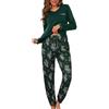 Jahetuul Pigiama Donna Invernale Cotone 2 Pezzi Pigiami a Maniche Lunghe