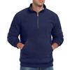 QIXING Felpa da uomo a maniche lunghe 1/4 Quarter-Zip Fleece Pullover, Blu mare, M