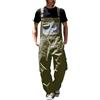 Generisch 2026 - Salopette da uomo in jeans, vestibilità rilassata, abbigliamento da lavoro con spalline regolabili, pratiche tasche degli attrezzi, tuta da uomo calda, verde militare, 4XL