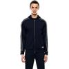EA7 Emporio Armani Felpa con Cappuccio Logo Series, Zip Integrale, Cotone Felpato, 7M000973 (IT, Testo, M, Regular, Regular, Armani Blue)