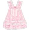 Satini Babydoll Sissy in Raso e Pizzo | Doppio Strato, Velo Floreale, Fiocco Decorativo, Balze e Volant, Uso Versatile, Taglie S-XXL