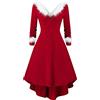 Generic Vestito di Natale Donna Abiti Babbo Natale Abito di Velluto Carnevale Donna Sexy Vestito Capodanno Costume Donna Natale Elegante Abito da Festa Elegante Abito da Babbo Natale (A-Red, XXL)
