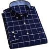 Adhdyuud Camicie casual da uomo in cotone Oxford Business Solid Regular Fit manica lunga plaid camicia a righe