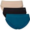 DANISH ENDURANCE Slip Bikini Donna, 3 Paia, Multicolore (1 x Nero, 1 x Beige Nude, 1 x Blu), XL/XXL