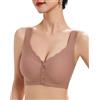 CLOUSPO Reggiseno da donna con chiusura frontale, senza fili, post chirurgia, mastectom, gelatina, per anziani, donne anziane, con supporto morbido senza cuciture imbottito bralette