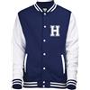 Edward Sinclair Giubbotto da baseball per adulti, personalizzabile, con iniziale SOLO sul davanti. Navy & White Sleeves L