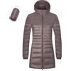Generico Giacca Invernale Piumino Donna Lungo Invernale Giacca Impermeabile e Antivento con Cappuccio Parka Imbottito in Piumino,Caldo e Elegante Giubbotto Lungo Donna