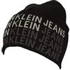 Calvin Klein Jeans Cappello Berretto Uomo CK Risvolto Articolo K50K507563 AOP Beanie, BDS Black/Nero, Unica - One Size