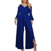 Generic Tuta Da Donna Elegante Da Cerimonia Jumpsuit Tutina Lunghe a Gamba Larga Pantaloni Con Cintura Lungo Elegante Senza Maniche Jumpsuit Abito Monopezzo Monospalla Cocktail Sera Playsuit Overall Romper