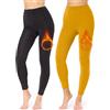 Merry Style Leggings Donna Termici MS-ATX-441 (Nero/Senape, 3XL)