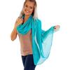 DOLCE ABBRACCIO by RiemTEX® Sciarpa da donna PRIMA DONNA stola, foulard in seta selvatica, foulard in 31 colori in tinta unita, turchese/verde, XX-Large
