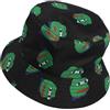 Amanda Jacobs Cappello alla pescatora reversibile Pepe Frog | Cappello estivo da spiaggia | Cappello da pescatore pieghevole per viaggi, escursionismo, shopping, criptovalute, Nero mezzanotte, taglia