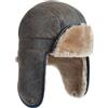 Harssidanzar Cappelli da Trapper Aviatore per Uomo e Donna Cappello Caldo Invernale in Pelle di Agnello Shearling CU610EU, Marrone, Taglia XL