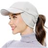 GADIEMKENSD Women's Fleece Ponytail Hat Reflective Winter Hat with Earflap Cold Hat with Adjustable Headband And Flip Down Ear Warmer Skull cap Beanie for Outdoor Snow Ski Hiking Running White