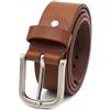 Zerimar Cinture da uomo| Cintura per costume | Cinture in pelle naturale | Cintura in pelle 39 mm | Cinture classiche da uomo, marrone chiaro, 120 cm