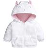 Verve Jelly Neonato Ragazzi Ragazze Cartone animato Giacca in pile con cappuccio Cappotto orecchie Capispalla caldi Mantello Cappotto con cerniera Autunno Inverno Abiti spessi