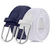 TANGCHAO 2 Pezzi Cinture elastiche intrecciate, set cintura uomo e donna