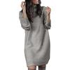 Generisch 2026 Maglione invernale da donna con collo alto, maxi abito lavorato a maglia da donna, grigio., XXL