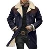Meaunzyl Giubbotto Invernale Uomo Giacca Vintage in Pelle Scamosciata Colletto rovesciato Giubbino Giacchetto Boscaiolo Foderata in Pile Caldo Lavoro Cappotto Con Bottone e Tasche Sherpa Termica Morbido