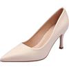 Generico Decollete Donna Tacco Alto 36-42 EU con Tacco 7cm in Pelle Sintetica Scarpe Decolte Eleganti Comode Punta Décolleté Vintage da Cerimonia Tacchi Heels Dance per Ufficio Feste Lavoro,Bianco,39