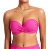 DOBREVA Donna Bikini Top con Ferretto Imbottito Halter Reggiseno a Fascia Sexy Costume da Bagno Viola di Ibisco 5E
