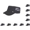 Paowsietiviity Cappelli da sole regolabili per esterni, berretto da baseball casual a rete piatta per uomo, nero, 10 set (blu scuro), 8