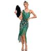 Viloree Elegante Vestito Anni '20 Donna Abito con Profondo Paillettes e Frange in Rilievo per Cocktail Matrimoni Feste