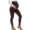 Yutdeng Leggings Premaman da Donna a Vita Alta con Tasche Leggings Foderati in Pile sopra la Pancia Elasticizzati Leggins per Gravidanza Pantaloni Termici Invernali per Allenamento, Yoga,caffè,XL