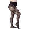 LEELA LAB, Collant Donna Curvy a Rete Made in Italy, Calze a Rete Taglie Forti, Ideali per Ogni Occasione, Fantasia Geo, Colore Nero, Taglia 7
