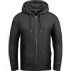 Grin&Bear Felpa con Cappuccio e Zip da Uomo Nero XXL GEC605