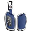 TECART Custodia intelligente per chiave auto, adatta per MG 4 EV MG EHS EZS EV GT HS ZS ZX MG4 MG5 MG6 per Roewe RX3 RX5 Custodia in pelle Custodia per chiavi accessori chiave A 3 tasti, argento e